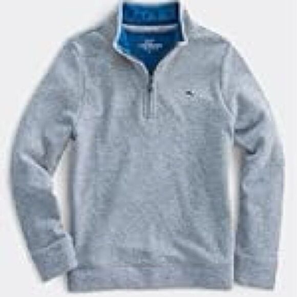 Vineyard Vines Saltwater 1/4-Zip Pullover Sweatshirt Grey 3T NWT‎ in packaging - Picture 1 of 8